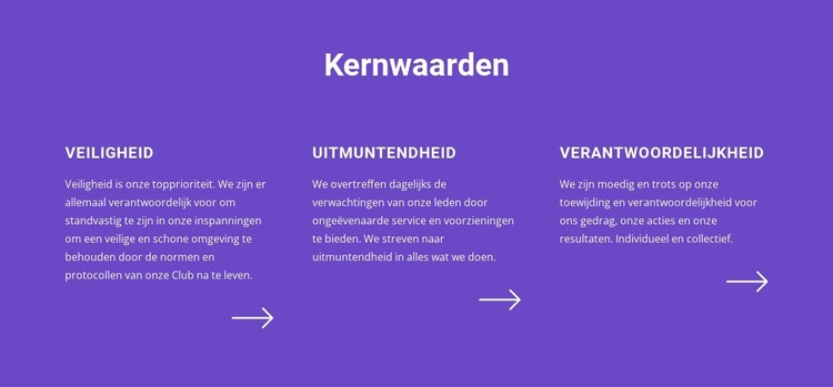 Lijst met kernwaarden CSS-sjabloon