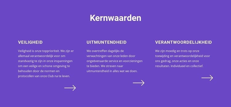 Lijst met kernwaarden HTML5-sjabloon