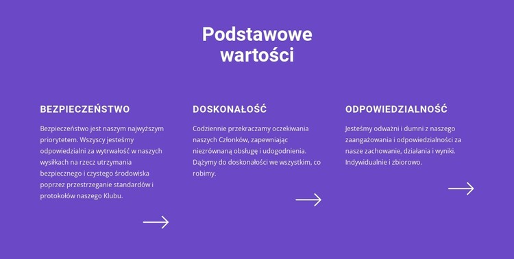 Lista podstawowych wartości Szablon CSS