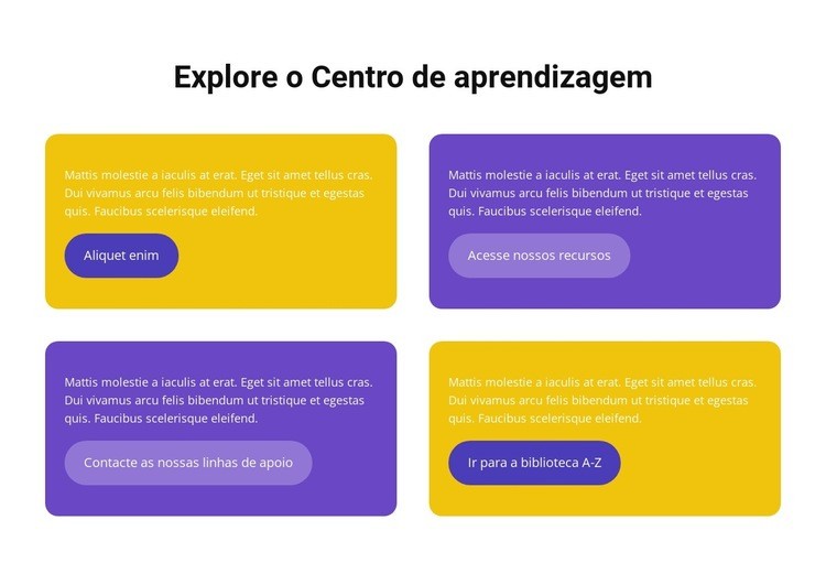 Centro de Aprendizagem Modelo de uma página