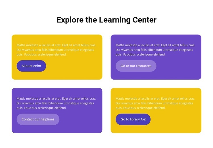 Learning center Web Page Design