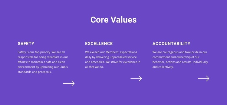 Core values list Webflow Template Alternative