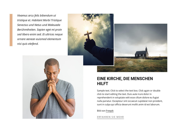 Kirche, die Menschen hilft HTML-Vorlage