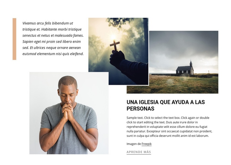 Iglesia que ayuda a las personas Maqueta de sitio web