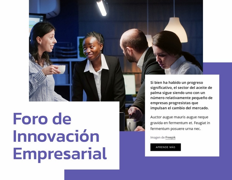 Foro de innovación empresarial Maqueta de sitio web