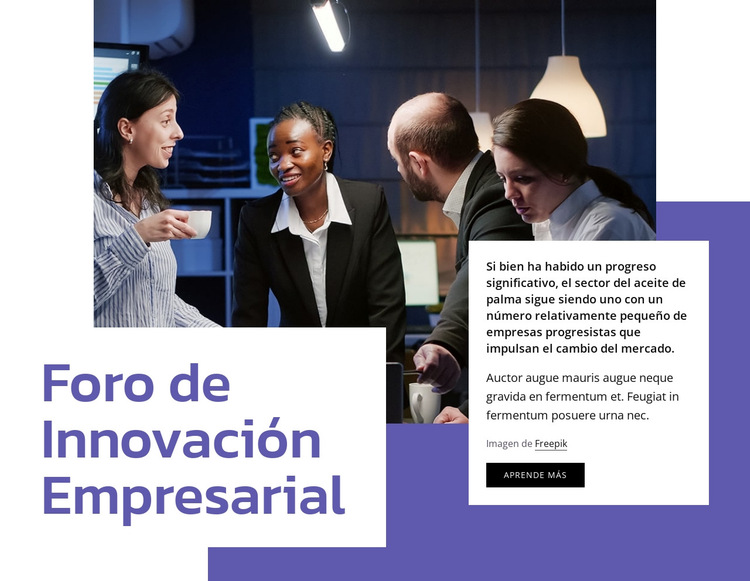 Foro de innovación empresarial Plantilla de sitio web