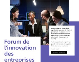 Forum De L'Innovation En Entreprise Modèle De Page De Destination