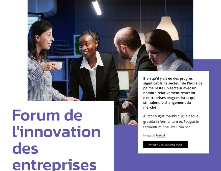 Forum de l'innovation en entreprise Modèle HTML5