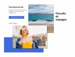 Destinations Des Excursions En Mer : Modèle D'Amorçage D'Une Page