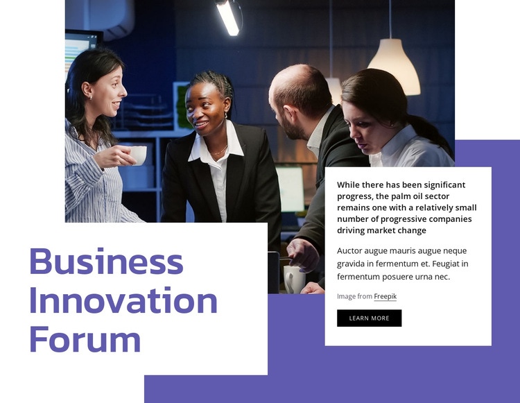 Business innovation forum Homepage Design