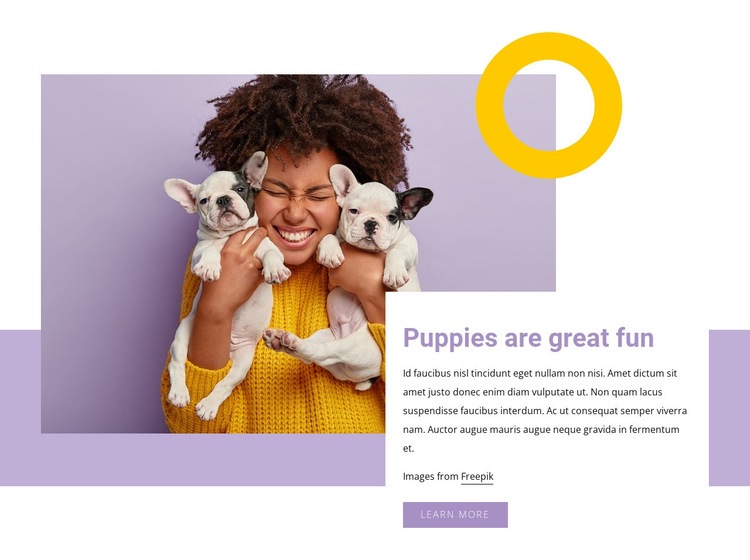 Pupples are great fun Homepage Design