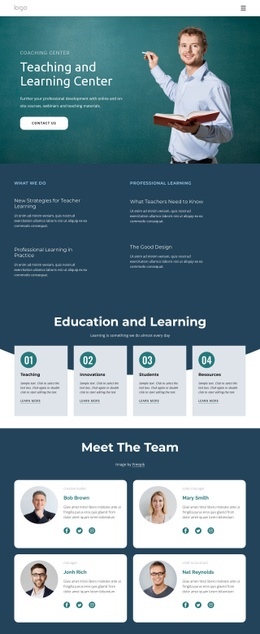 Teaching and learning center - Html Code Example by Nicepage