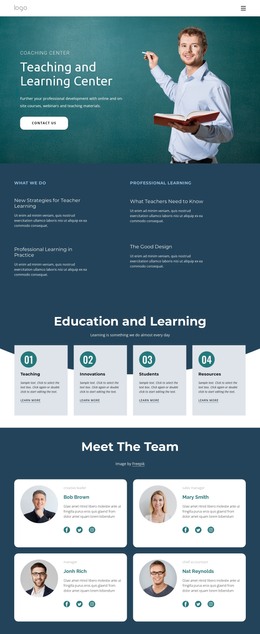 Teaching And Learning Center HTML Template