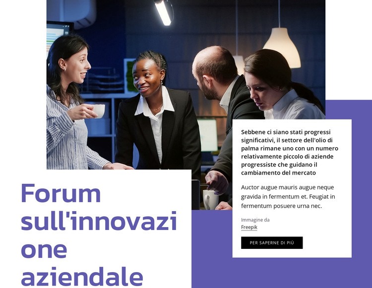 Forum sull'innovazione aziendale Costruttore di siti web HTML