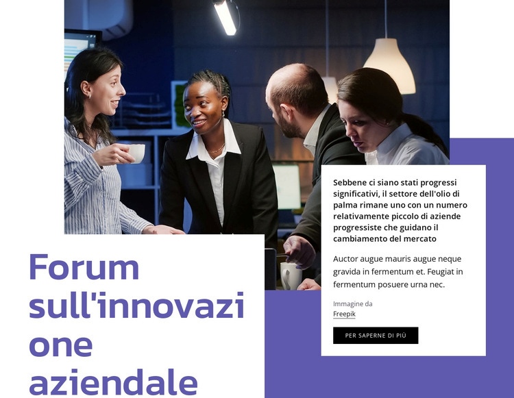 Forum sull'innovazione aziendale Pagina di destinazione