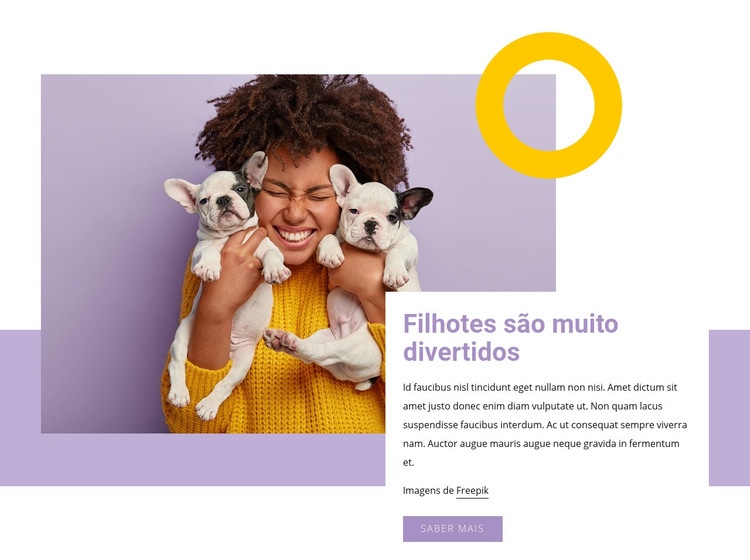 Os filhotes são muito divertidos Design do site