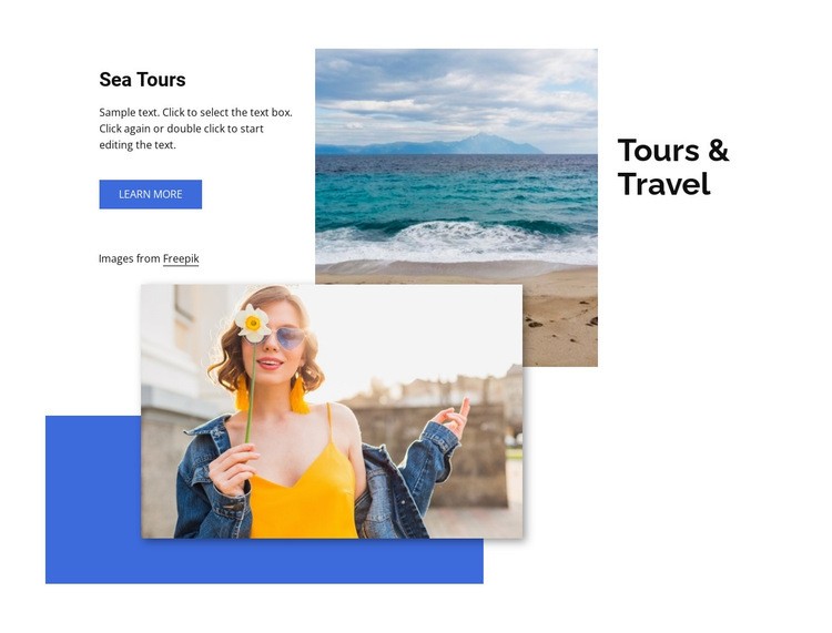 Sea tours destinations Web Page Design