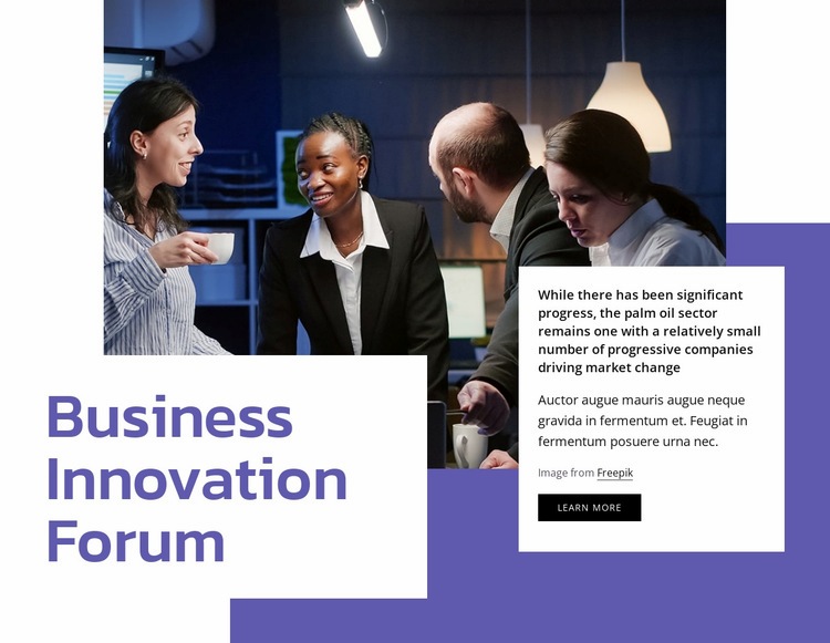 Business innovation forum Web Page Design