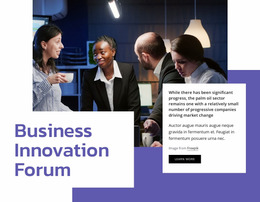 Business Innovation Forum - Create Web Page Mockup