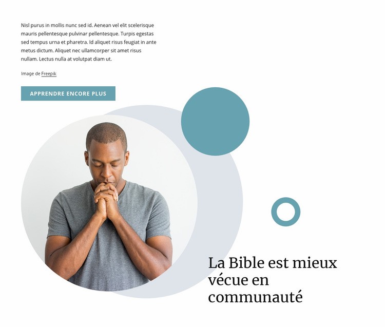 Cours bibliques du dimanche Maquette de site Web