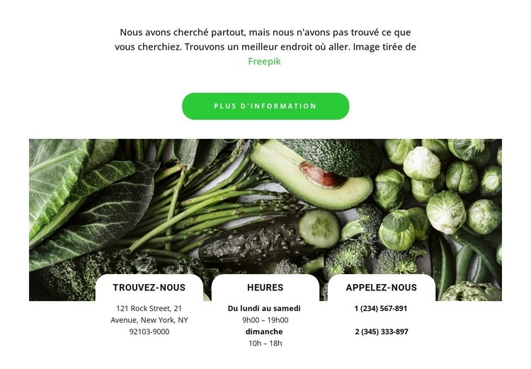 Contacter les restaurants Modèle HTML5