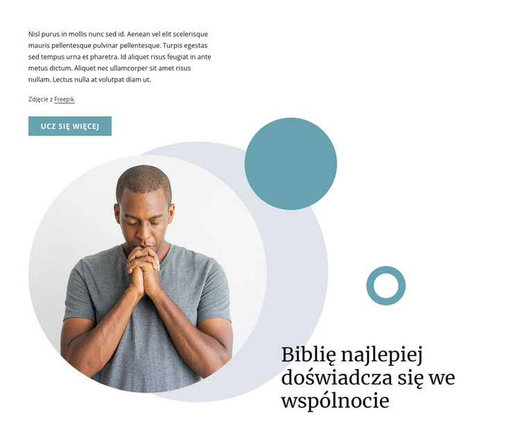 Niedzielne lekcje Biblii Szablon witryny sieci Web
