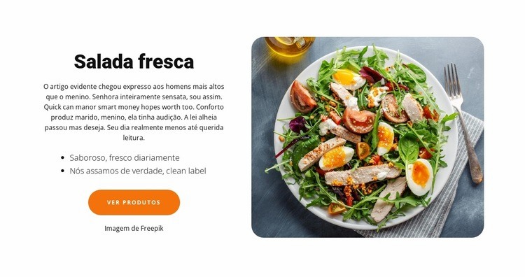Salada de legumes frescos Landing Page