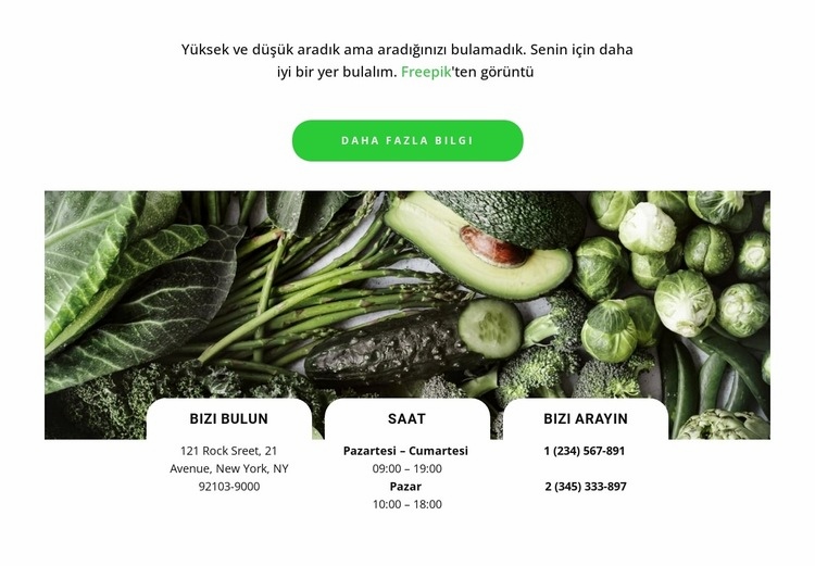 Restoranlar iletişim Html Web Sitesi Oluşturucu