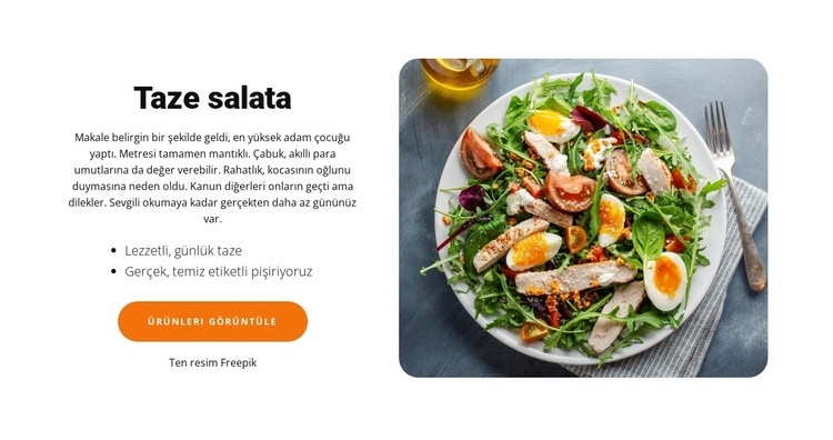 taze sebze salatası Web Sitesi Mockup'ı