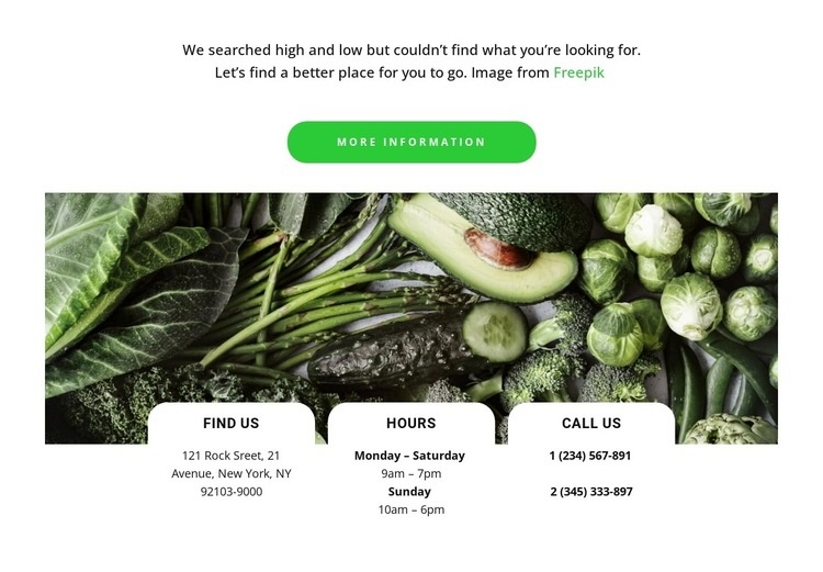 Restaurants contact Wix Template Alternative