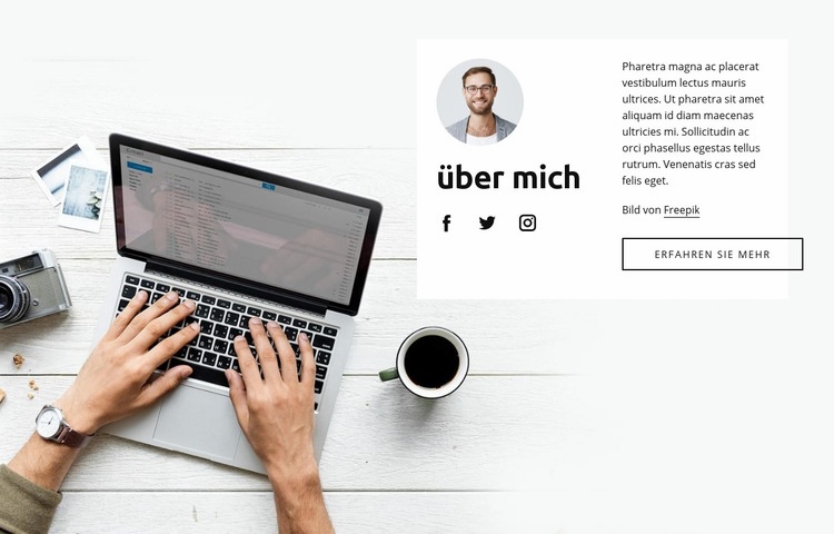 Einzigartige Fotografie Landing Page