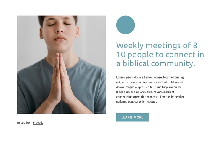Weekly meetings Elementor Template Alternative