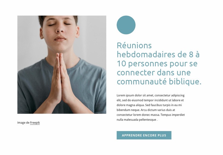 Réunions hebdomadaires Créateur de site Web HTML