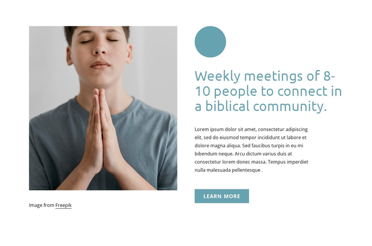 Weekly meetings Joomla Page Builder