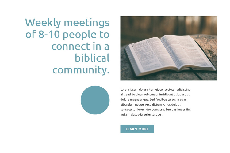 Biblical community One Page Template
