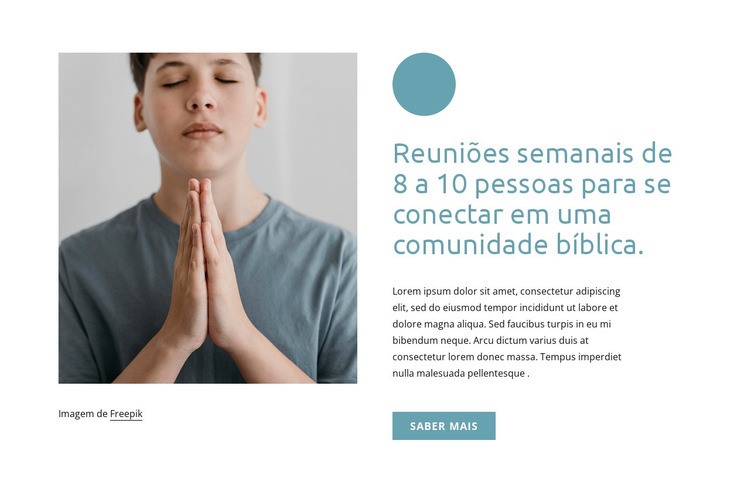 Reuniões semanais Maquete do site