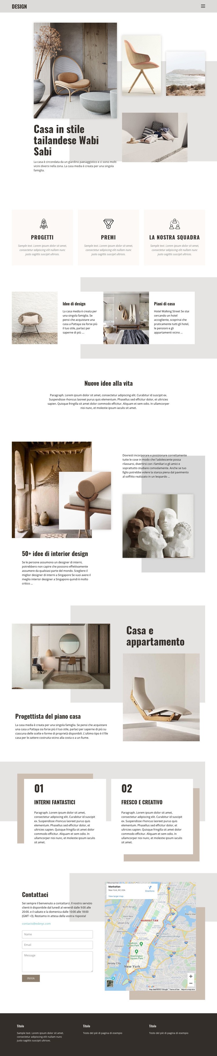 Interno di designazione domestica tailandese Costruttore di siti web HTML