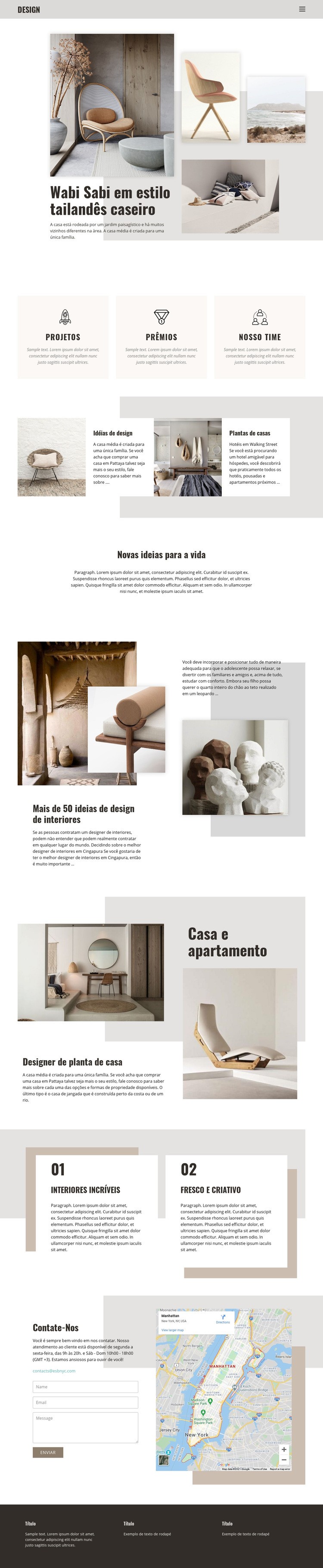 Interior com estilo doméstico tailandês Design do site