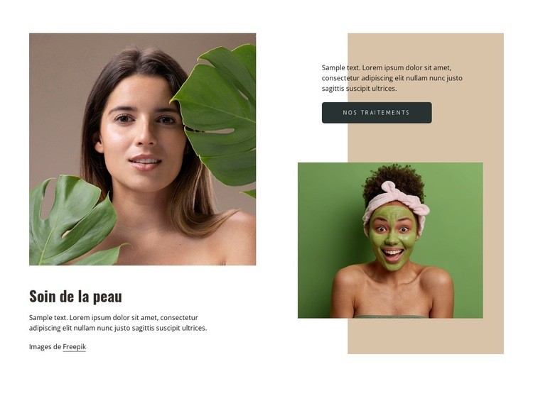 Services de soins de la peau Conception de site Web