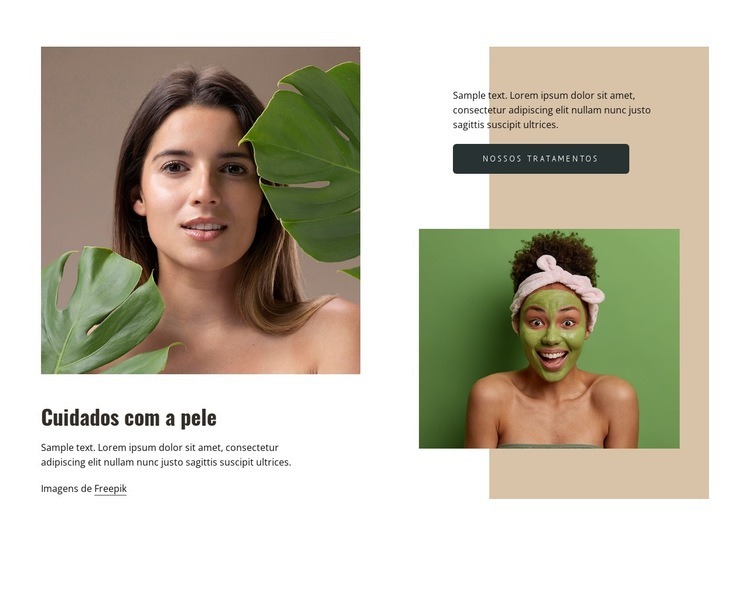 Serviços de cuidados com a pele Design do site