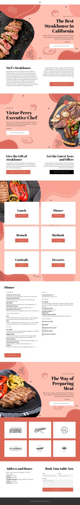 550 Food & Restaurant CSS Templates