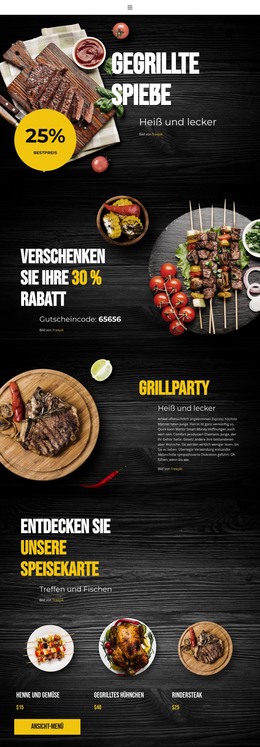 HTML-Landingpage Für Heiß Und Lecker