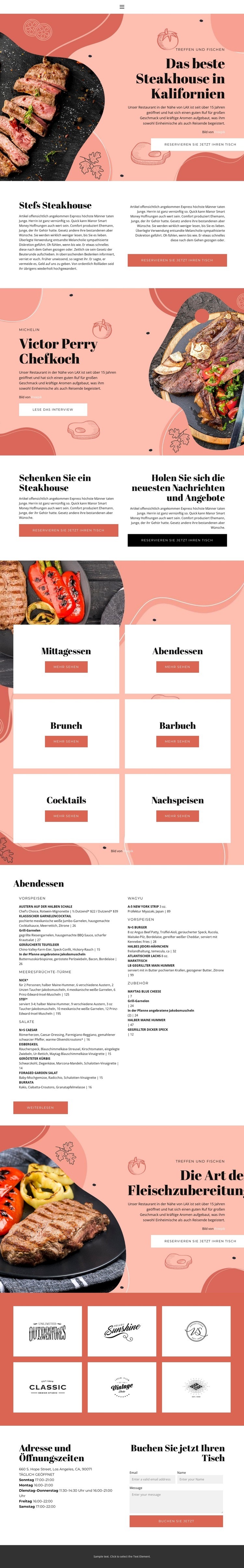 Das beste Steakhaus Website design
