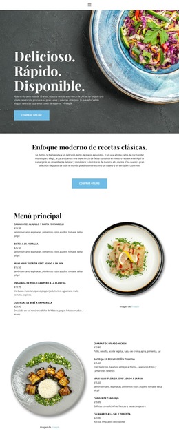 Experiencia En Nuestro Restaurante: Plantilla De Sitio Web Sencilla