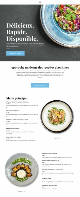 Expérience Dans Notre Restaurant - Modèle HTML5 Réactif