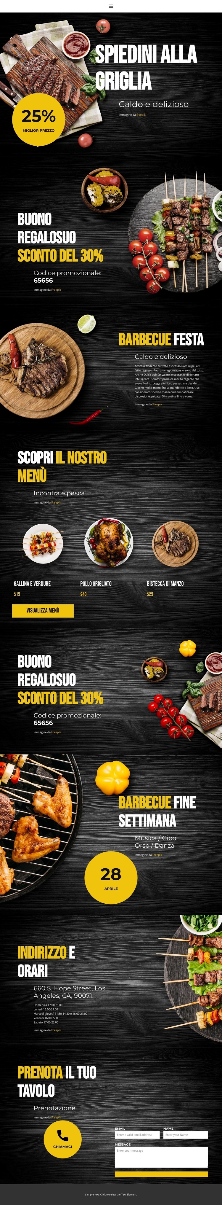 Caldo e delizioso Costruttore di siti web HTML