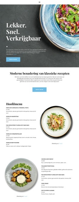 Ervaring In Ons Restaurant - HTML5-Sjabloon Voor Één Pagina