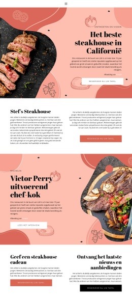 Het Beste Steakhouse - Moderne HTML5-Sjabloon