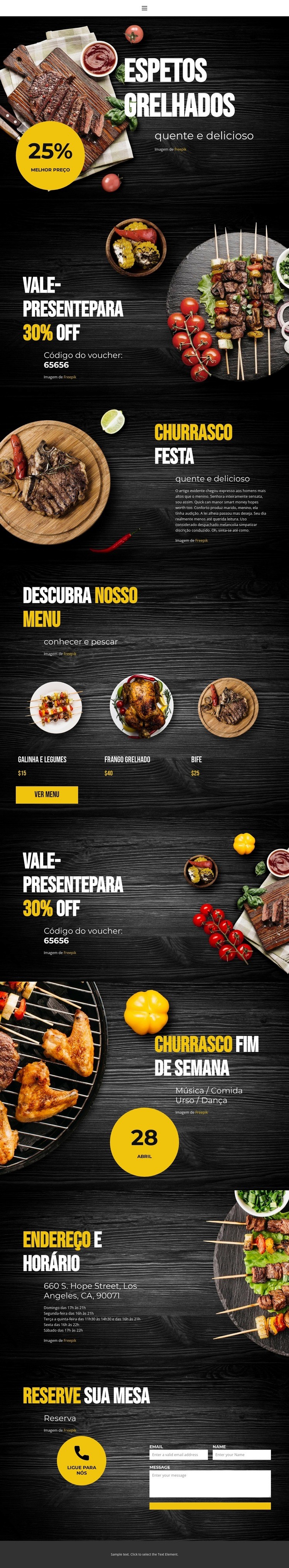 Quente e delicioso Design do site