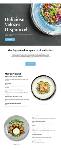 Experiência No Nosso Restaurante - Modelo De Página HTML